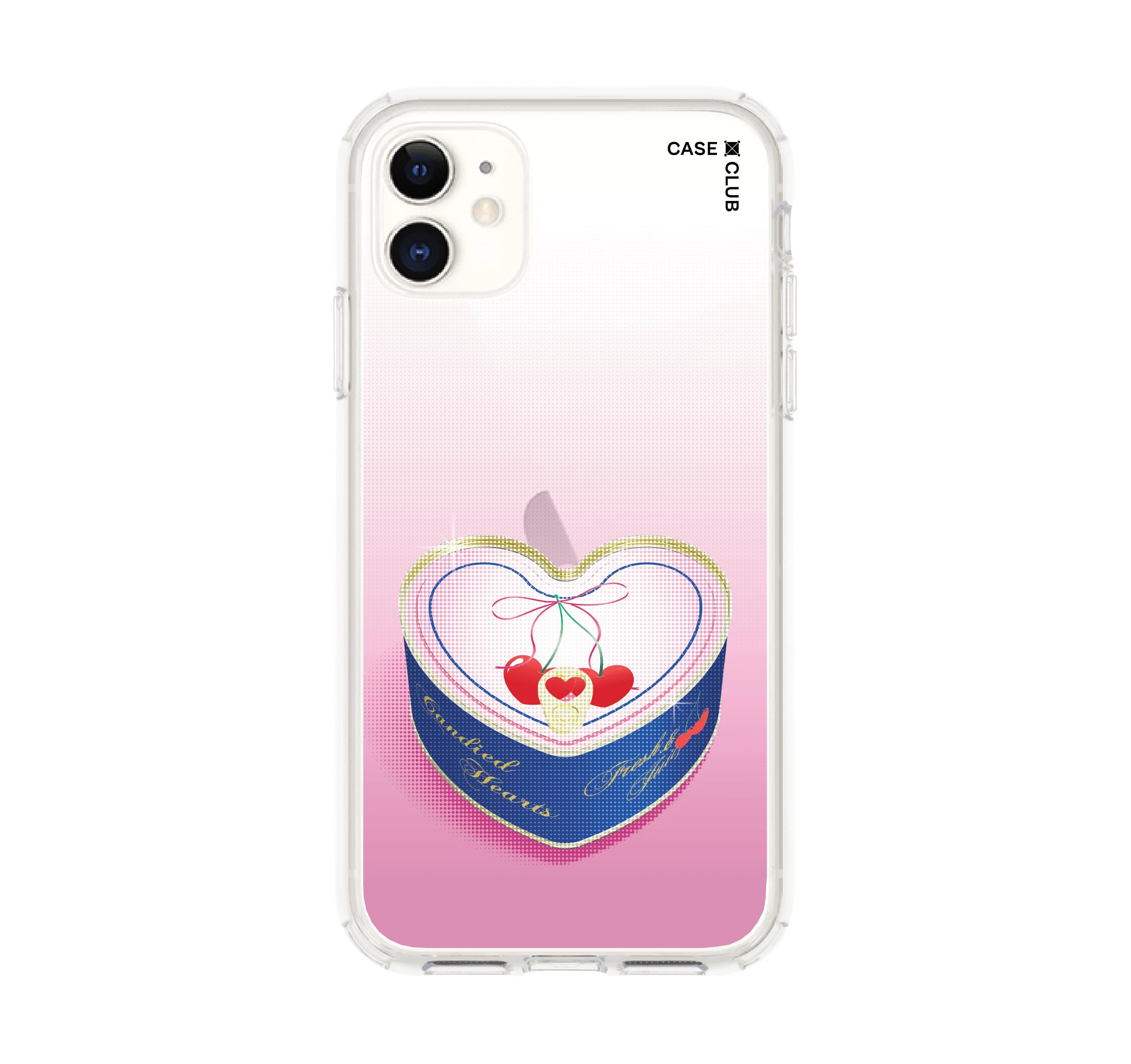 เคสใส iphone 11 กล่องของขวัญเชอร์รี่สีชมพู